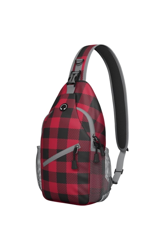 Retro Plaid Crossbody Bag - Rustic Farmhouse Print Shoulder Backpack with Durable & Comfortable Design - Versatile Wear for Traveling, Daily Commuting, Casual Urban Use