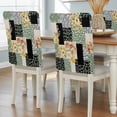 thumbnail image 1 of Retro Plaid Patchwork Dining Chair Back Cover Only, Flowers Linen Green Polka Dots Leopard Set of 8 Chair Back Covers, Removable Washable for Dining Room, Banquet & Holiday Decoration, 1 of 9