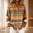 thumbnail image 1 of Retro Plaid Print Shirt Patchwork Button Down Shirts Plaid Button Up Plaid Shirt Lightweight Fall Blouses Shirts for Women Plaid Fall Blouses Patchwork Shirt Contrast Color Long Sleeve Blue S, 1 of 4