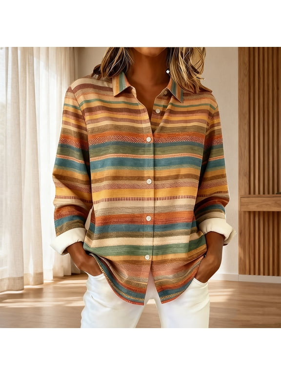 Retro Plaid Print Shirt Patchwork Shirt Plaid Blouses For Women Plaid Button Up Plaid Fall Blouses Patchwork Button Down Shirts Dress Shirt Plaid Shirt Trendy Tunic Tops Contrast Color Blue L