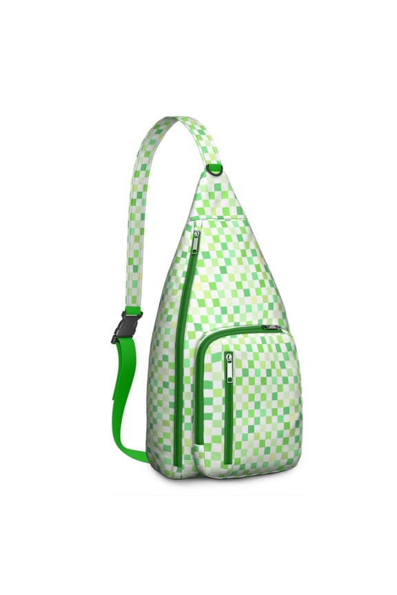 Retro Plaid Sling Backpack for Hiking & Travel – Vintage Checkered & Buffalo Plaid Daypack for Women & Men, Geometric Outdoor Crossbody Bag with Rustic Style