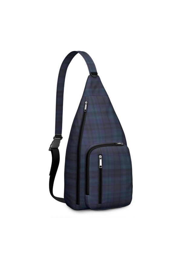 Retro Plaid Sling Backpack for Hiking & Travel – Vintage Checkered & Buffalo Plaid Daypack for Women & Men, Geometric Outdoor Crossbody Bag with Rustic Style