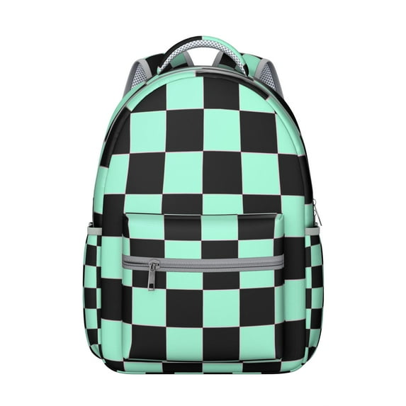 Retro Plaid Student Backpack - Waterproof Lightweight Daypack with Spinal Support & Stylish Farmhouse Print for Teens