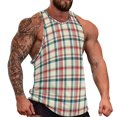 thumbnail image 1 of Retro Plaid Tank Top Black And White Check Trendy Tops Daily Gym Males Design Sleeveless S, 1 of 5