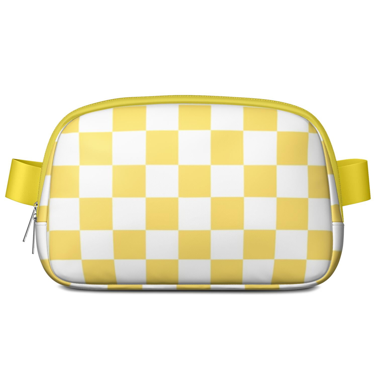 Retro Plaid Waist Bag – Vintage Checkered Fanny Pack with Abstract Geometric Pattern