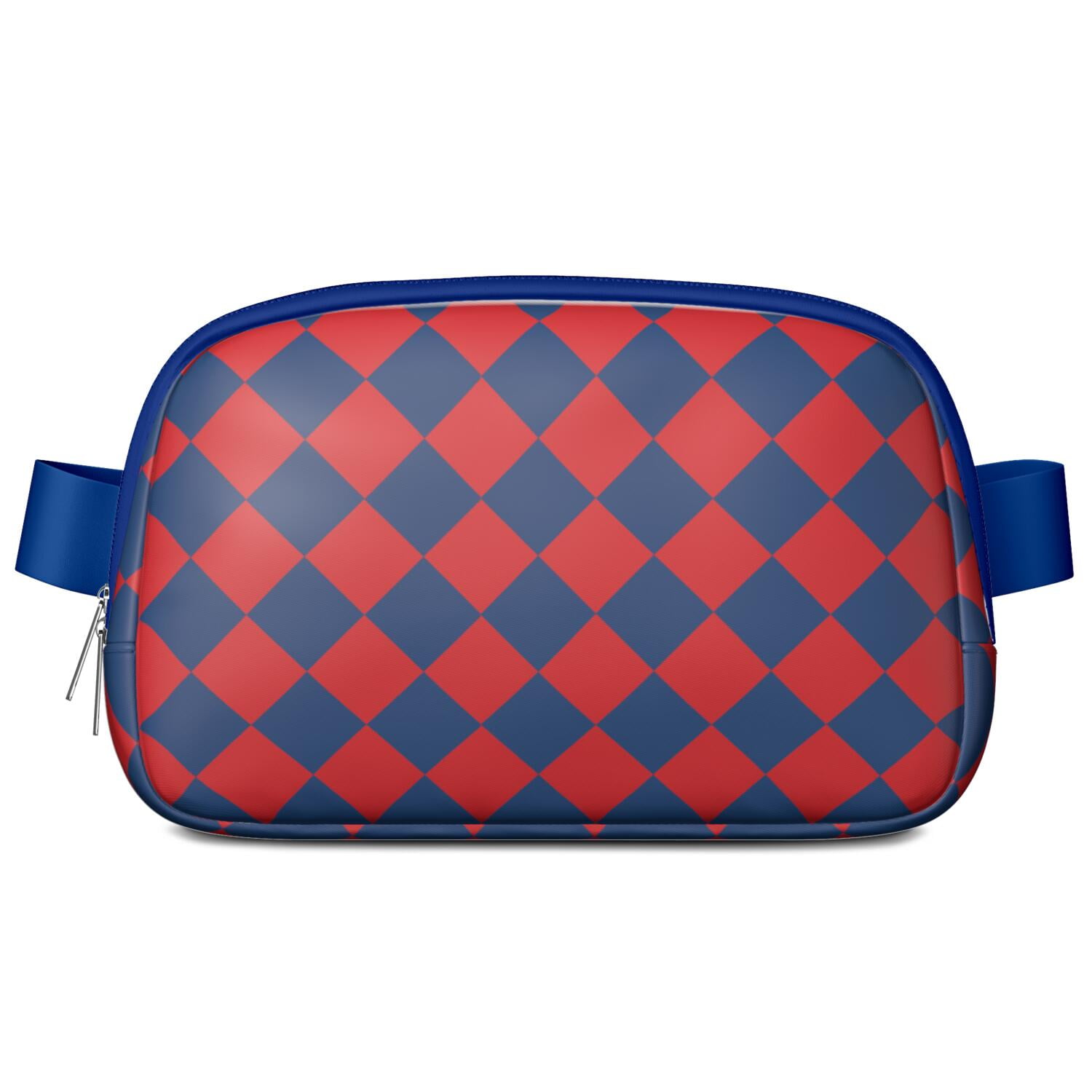 Retro Plaid Waist Bag – Vintage Checkered Fanny Pack with Abstract Geometric Pattern