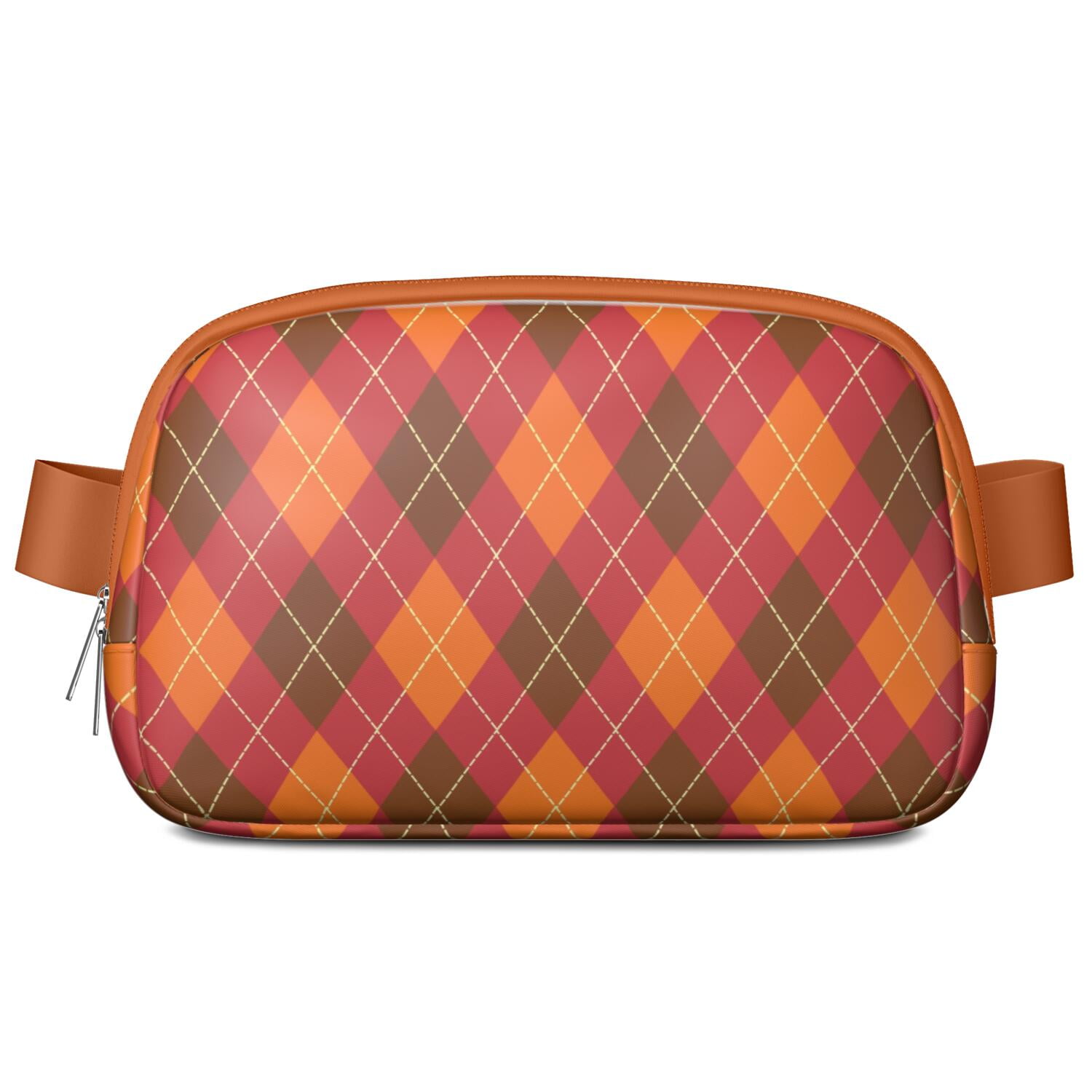 Retro Plaid Waist Bag – Vintage Checkered Fanny Pack with Abstract Geometric Pattern