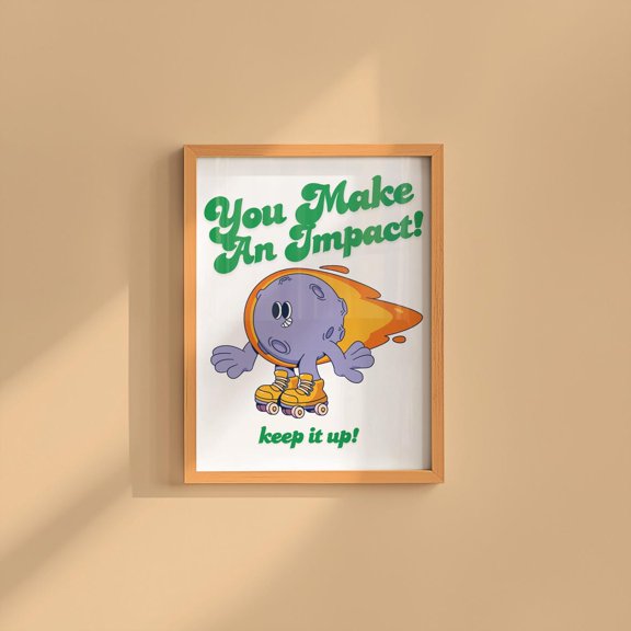 Retro Planet Mascot Funky Room Wall Art Poster