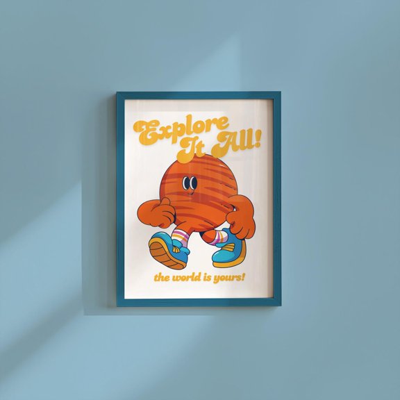 Retro Planet Mascot Poster
