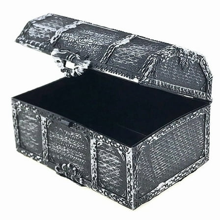 Retro Plastic Pirate Treasure Box Crystal Gem Jewelry Box Storage Organizer Trinket Keepsake Treasure Chest for Children Gift