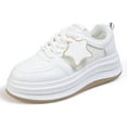 thumbnail image 1 of Retro Platform Sneakers for Women - The mesh is breathable | White Casual Thick Sole Shoes, 1 of 15