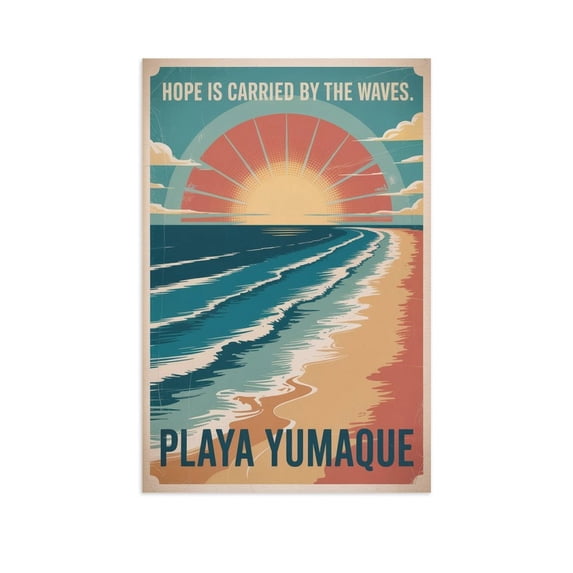 Retro Playa Yumaque Poster Inspirational Motivational Vintage Travel Wall Art for Library Classroom Creative Studio Canvas Poster