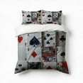thumbnail image 1 of Retro Playing Cards Bedding Set 3 Pcs Soft Microfiber Quilt Cover For Bedroom Decor, Comforter Cover With 2 Pillowcase, 1 of 5