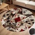 thumbnail image 1 of Retro Playing Cards Round Carpet Living Room Bedroom Home Decoration Coffee Table Mat Lounge Rug Chair Mats, 1 of 5