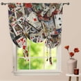 thumbnail image 1 of Retro Playing Cards Window Curtain for Living Room Roman Curtain Kitchen Tie-up Curtains Adjustable Drapes, 1 of 5