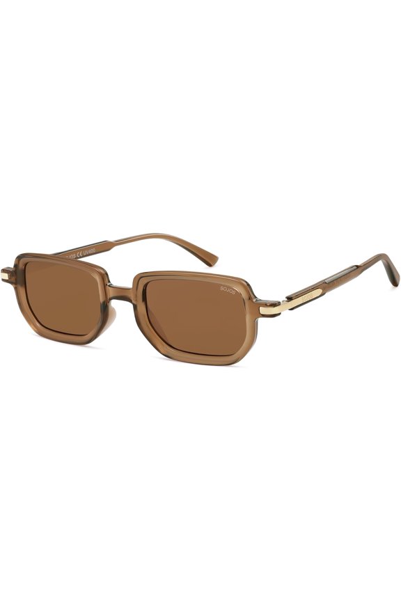 Retro Polarized Rectangle 70s Sunglasses for Women Men,Trendy Hexagon 80s 90s Shades SJ2625