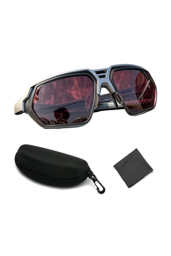 Retro Polarized Sunglasses for Fishing and Cycling – 5.9 Inch Wrap Around UV400 Sports Glasses with Case