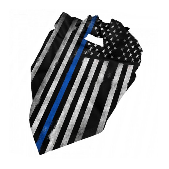 Retro Police America Flag Puppy Bandana Printing Dog Bib Scarf For Small Medium Large Dogs Cats Pets
