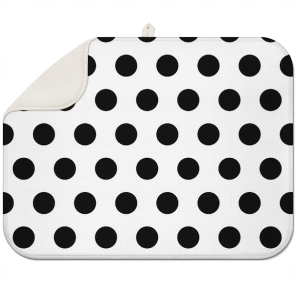 Retro Polka Dot Aesthetic Dish Drying Mat – Classic Dot Design, Nostalgic Touch for Kitchen Decor