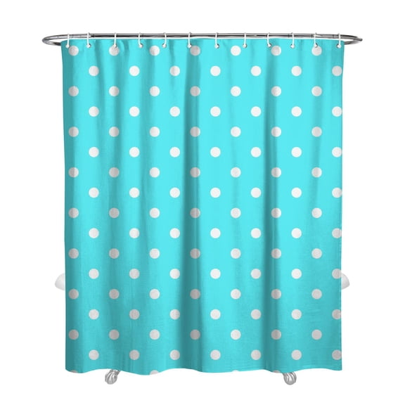 Retro Polka Dot Shower Curtain, Waterproof Fabric Bathroom Curtain with Plastic Hooks, Machine Washable Vintage Red Polka Dots, Classic Dot Pattern, Geometric Dots Design for Stylish Decor