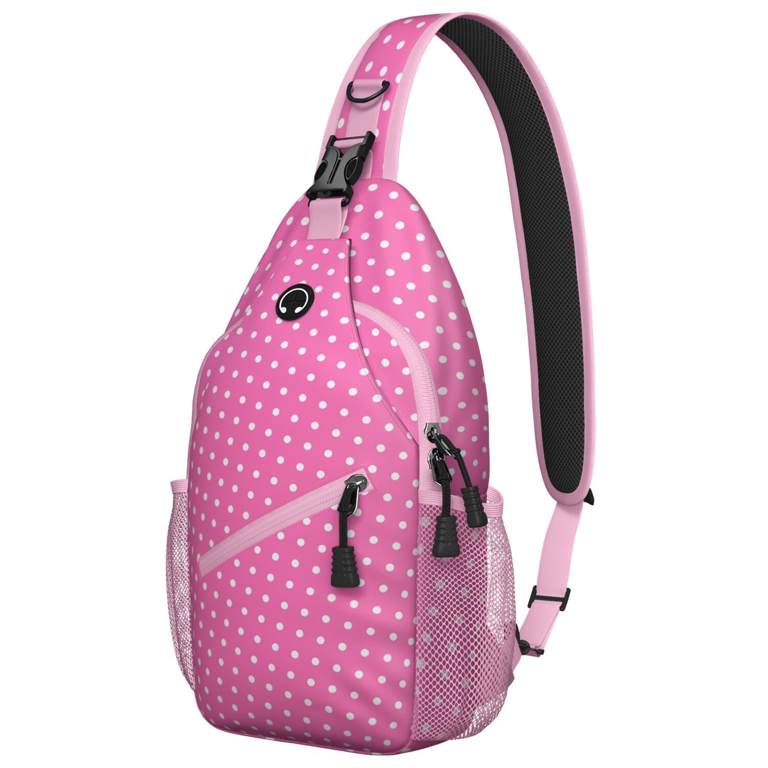 Retro Polka Dot Sling Bag for Men & Women - Vintage Dots Design Crossbody Chest Bag with Anti-Theft Zipper Pockets - Spacious Travel-Ready Backpack for Hiking, Biking & Commuting