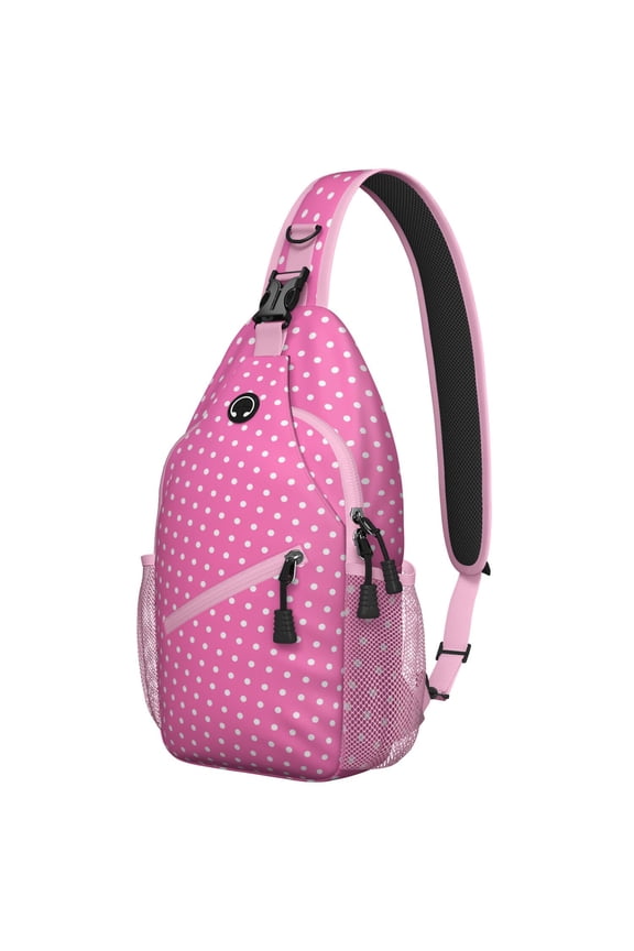 Retro Polka Dot Sling Bag for Men & Women - Vintage Dots Design Crossbody Chest Bag with Anti-Theft Zipper Pockets - Spacious Travel-Ready Backpack for Hiking, Biking & Commuting