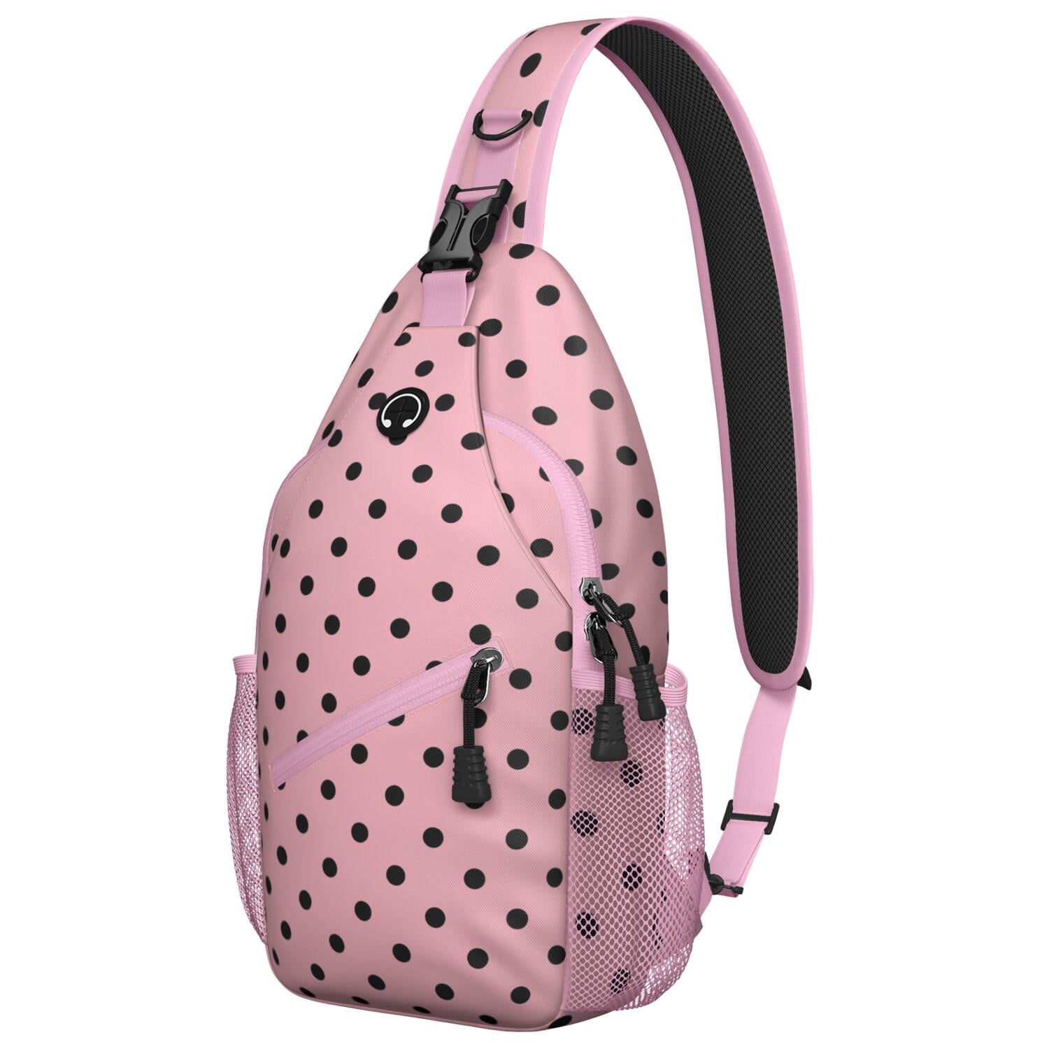 Retro Polka Dot Sling Bag for Men & Women - Vintage Dots Design Crossbody Chest Bag with Anti-Theft Zipper Pockets - Spacious Travel-Ready Backpack for Hiking, Biking & Commuting
