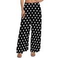 Retro Polka Dots Pants Red And White Sexy Wide Pants Woman Oversized