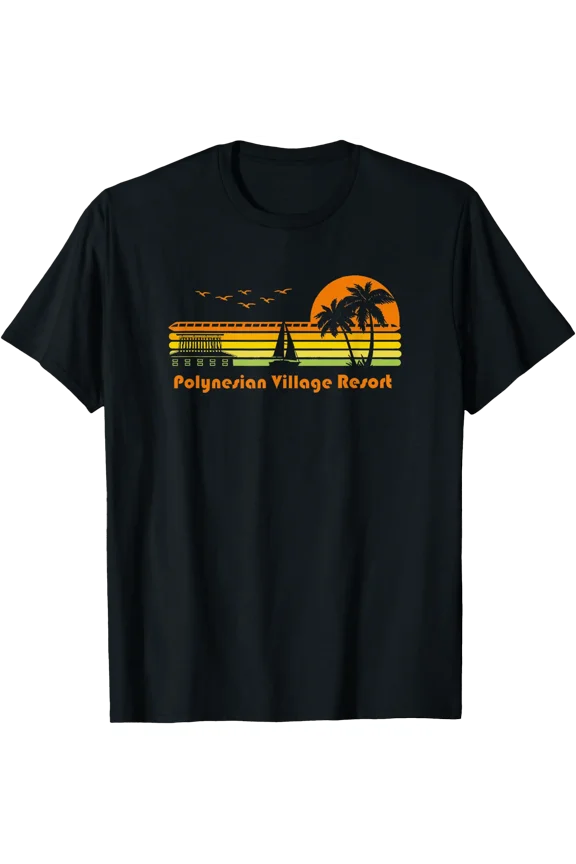 Retro Polynesian Village Resort Vintage Design Summer Style T-Shirt