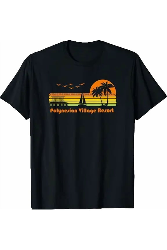 Retro Polynesian Village Resort Vintage Design Summer Style T-Shirt