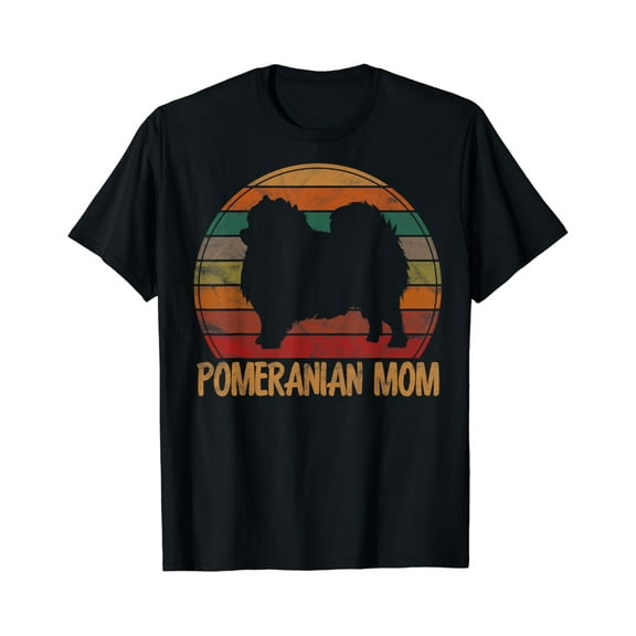 Retro Pomeranian Mom Pompom Dog Owner Mother Pet Mama T-Shirt