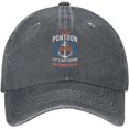 thumbnail image 1 of Retro Pon-toon Boat Cap-Tain Owner Boa-ting Gift Cowboy Hat Men Vintage Baseball Cap Summer Women Trucker Hat Black, 1 of 7