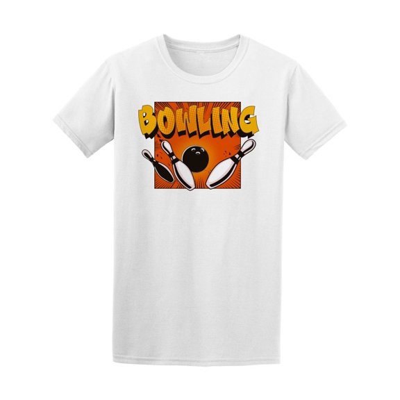 Retro Pop Art Bowling Ball T-Shirt Men -Image by Shutterstock, Male Small