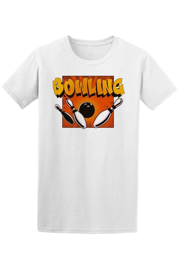 Retro Pop Art Bowling Ball T-Shirt Men -Image by Shutterstock, Male Small