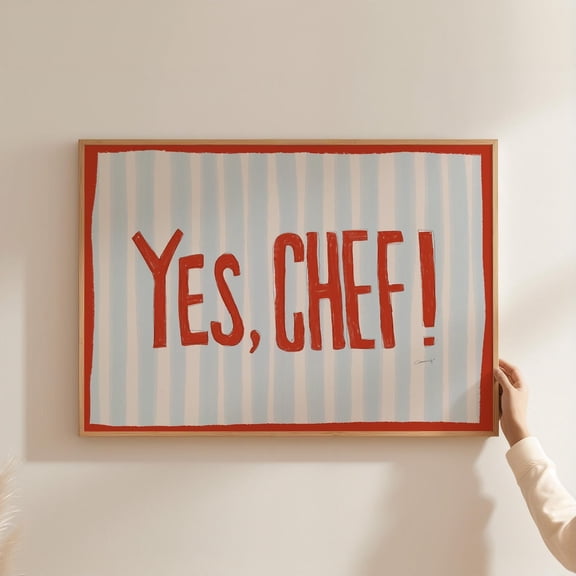 Retro Pop Art Chef Kitchen Culinary Typography Vintage Illustration Detail Wall Decor Unframed Paper Print