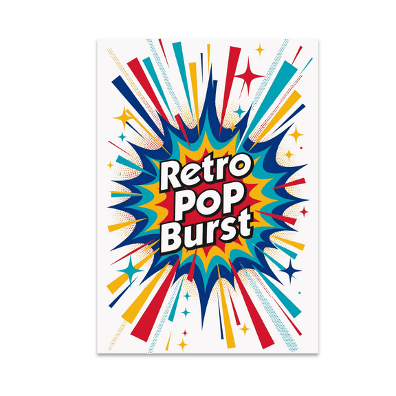 Retro Pop Burst Art - Vintage Decor Lovers - 13x19 Poster Print