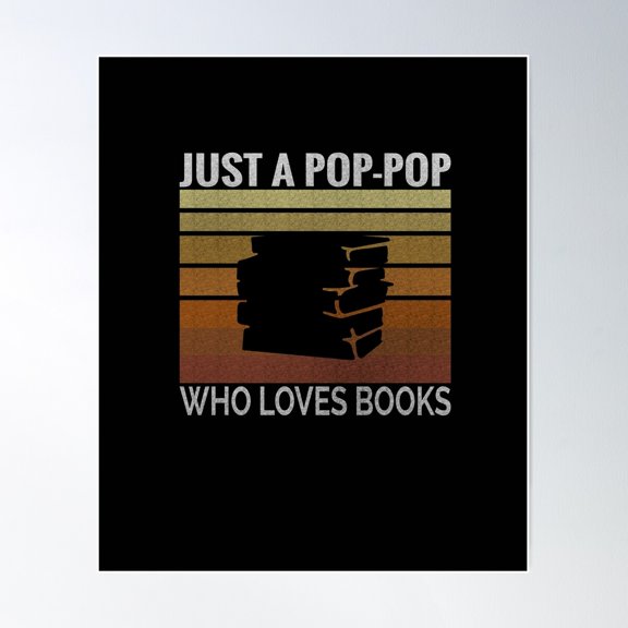 Retro Pop Pop Book Nerd Reader Bookworm Grunge Book Lover Poster Wall Art, Modern Wall Decor For Living Room Bedroom, 12x18 UNFRAMED