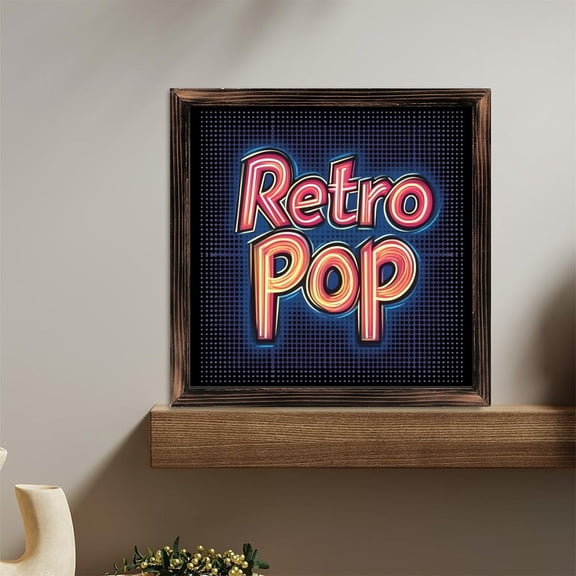 Retro Pop Style Font Wooden Sign Wall Plaque - Vintage Art Decoration, Wall Decoration - Ideal Gift For Home Decoration, Living Room, Bathroom, Bedroom, Garden, Dining, Bar, Cafe, Festival Party De