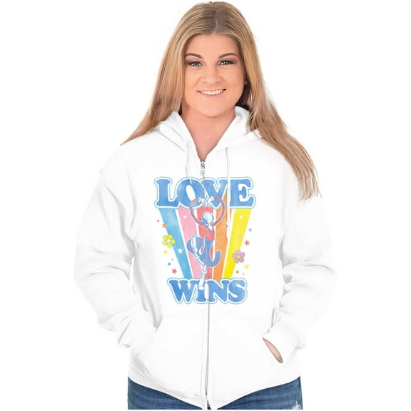 Retro Popeye Olives Love Wins Zip Hoodie Sweatshirt Women Brisco Brands M