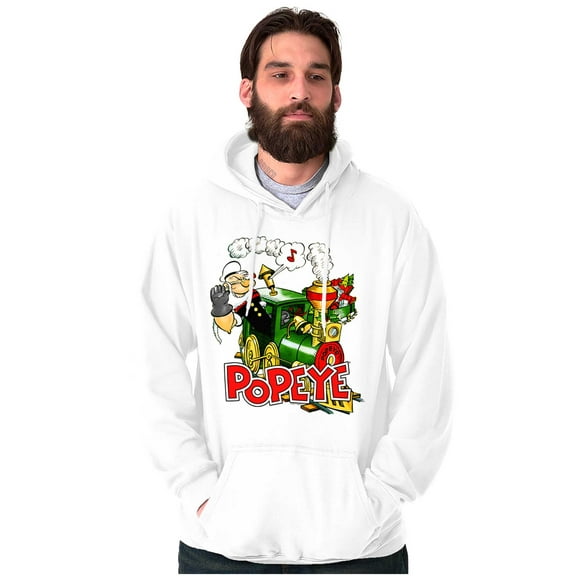 Retro Popeye Steam Train Cartoon Hoodie Sweatshirt Women Men Brisco Brands S