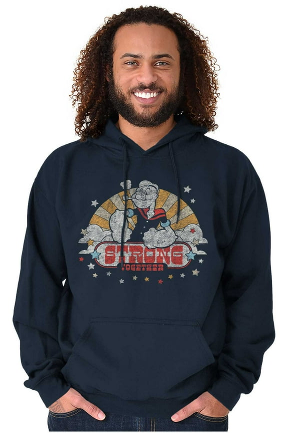 Retro Popeye Strong Together Hoodie Sweatshirt Women Men Brisco Brands L