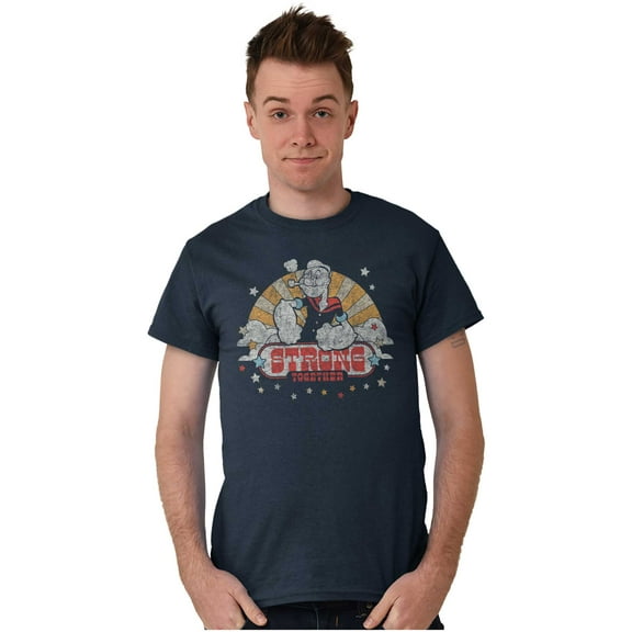 Retro Popeye Strong Together Men's Graphic T Shirt Tees Brisco Brands S