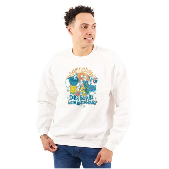 Retro Popeye Take Care Of One Another Sweatshirt for Men or Women Brisco Brands M