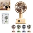 thumbnail image 1 of Retro Portable Table Fan, 100-Speed Digital Display, 90° Tilt USB Rechargeable Desk Fan with 1200mAh Battery, Compact Cooling Fan for Desktop, Office, Bedroom & Travel, 1 of 6