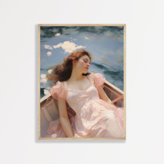 Retro Portrait Wall Art Minimalist Pastel Poster