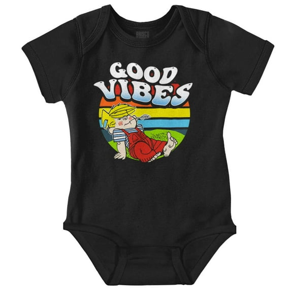 Retro Positive Dennis The Menace Romper Boys or Girls Infant Baby Brisco Brands NB