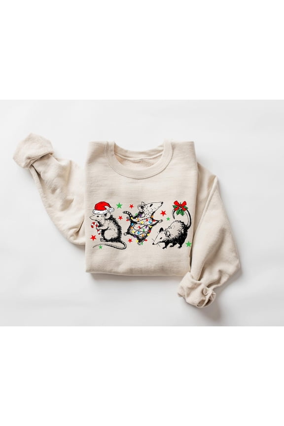 Retro Possum Sweatshirt, Shirts, Cute Possum , Possum In Row Sweater, Lights All Size S-5XL