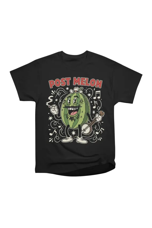 Retro Post Melon Banjo Player T-Shirt Tee Gift For Him Merch For Her Apparel For Friend