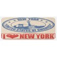 thumbnail image 1 of Retro Poster Kitchen Mat, Vintage I Love New York with of Liberty Grunge Rubber Stamps Design, Plush Decorative Kitchen Mat with Non Slip Backing, 47" X 19", Blue Orange, by Ambesonne, 1 of 1