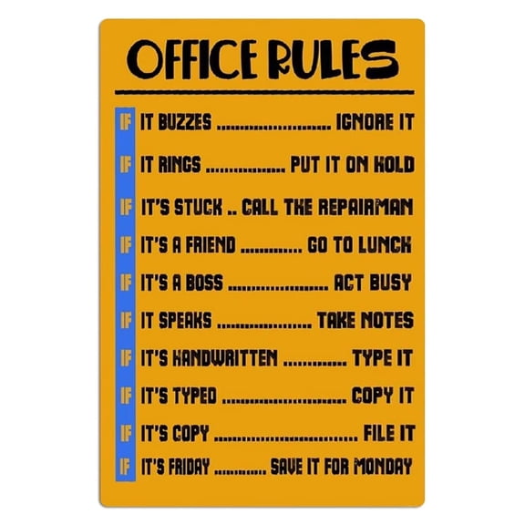 Retro Poster Office Rules Vintage Office Printing Decoration Staff Boss Collection Room Home Studio Wall Art Decor